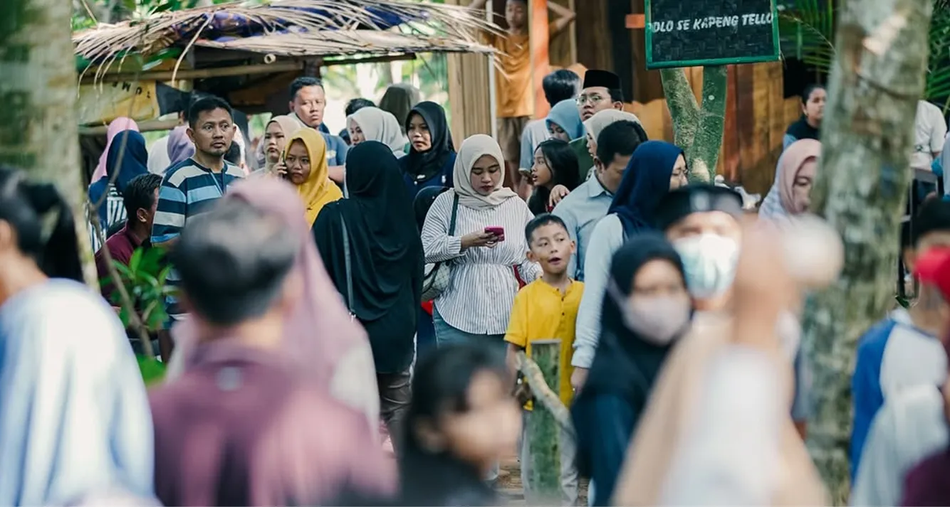 Suasana Pasar Kebbun dengan konsep tempo dulu di Saronggi, Sumenep